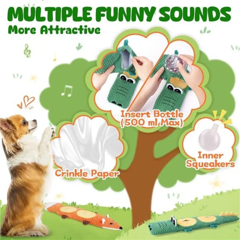 Dog Toys for Aggressive Chewers, 2 Pack No Stuffing Interactive Dog